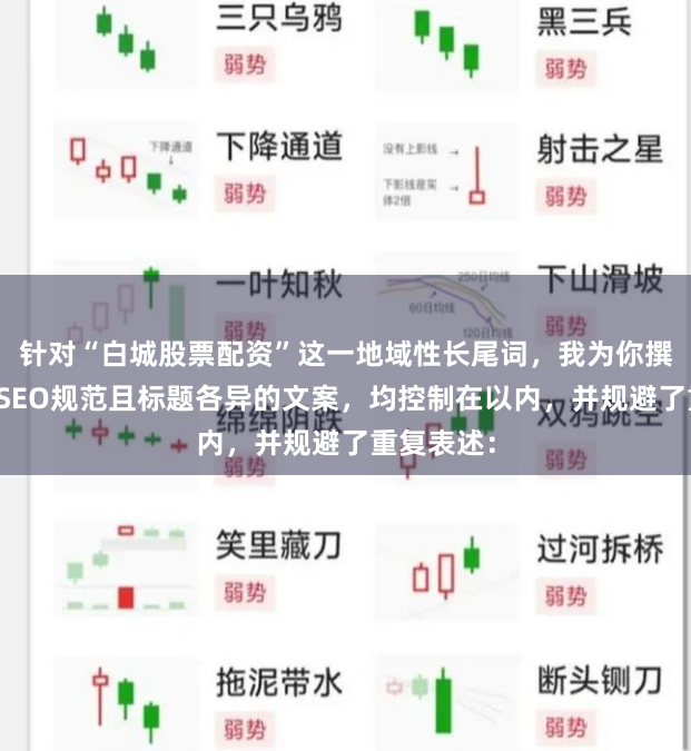 针对“白城股票配资”这一地域性长尾词，我为你撰写了符合SEO规范且标题各异的文案，均控制在以内，并规避了重复表述：